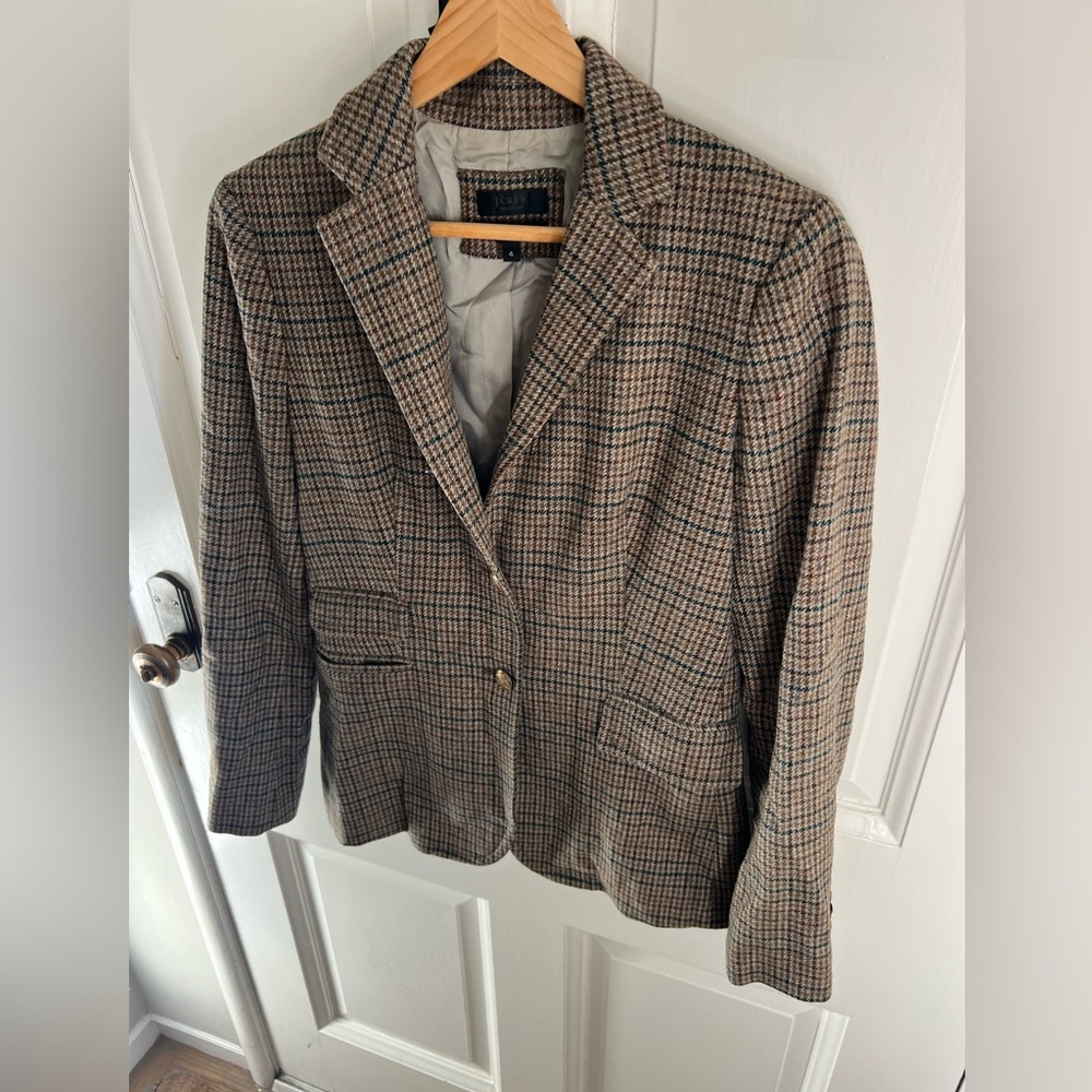 JCrew Brown Plaid Blazer
